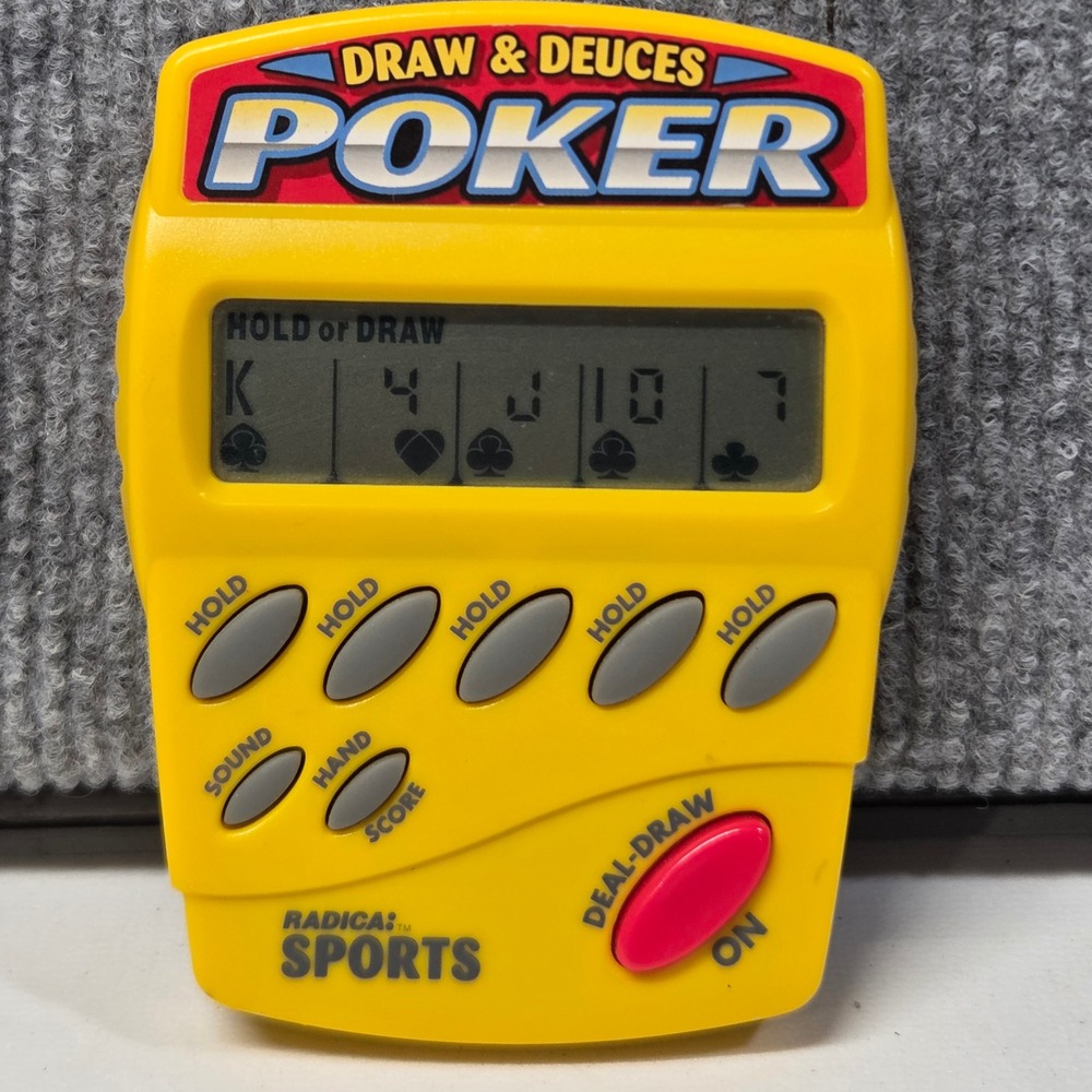 Radica Sports Draw & Deuces Poker Handheld Electronic Game Yellow Model 3414